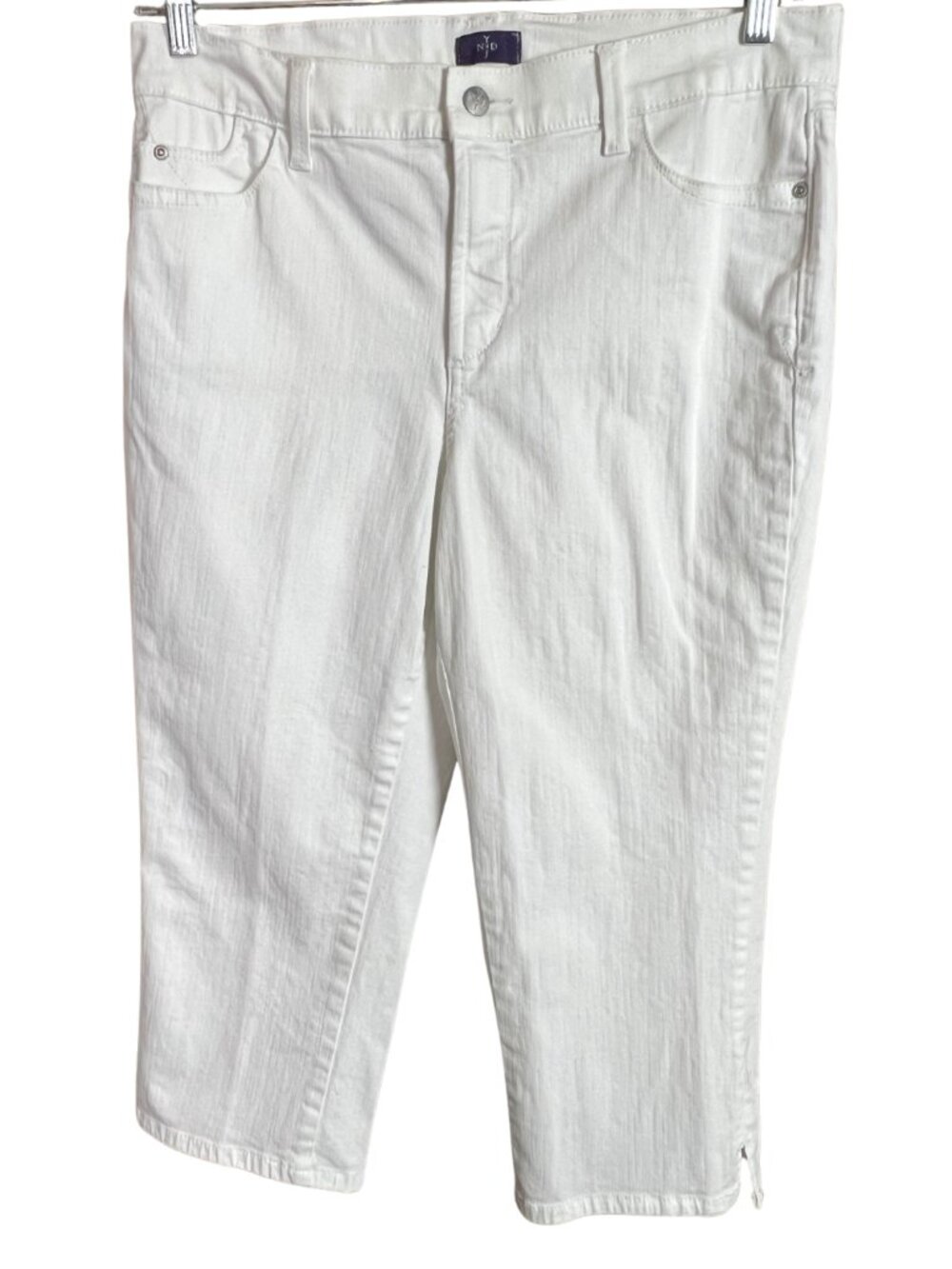 NYDJ White Crop Pants Lift and Tuck Technology Stretch Size 12 Like New - Picture 6 of 10
